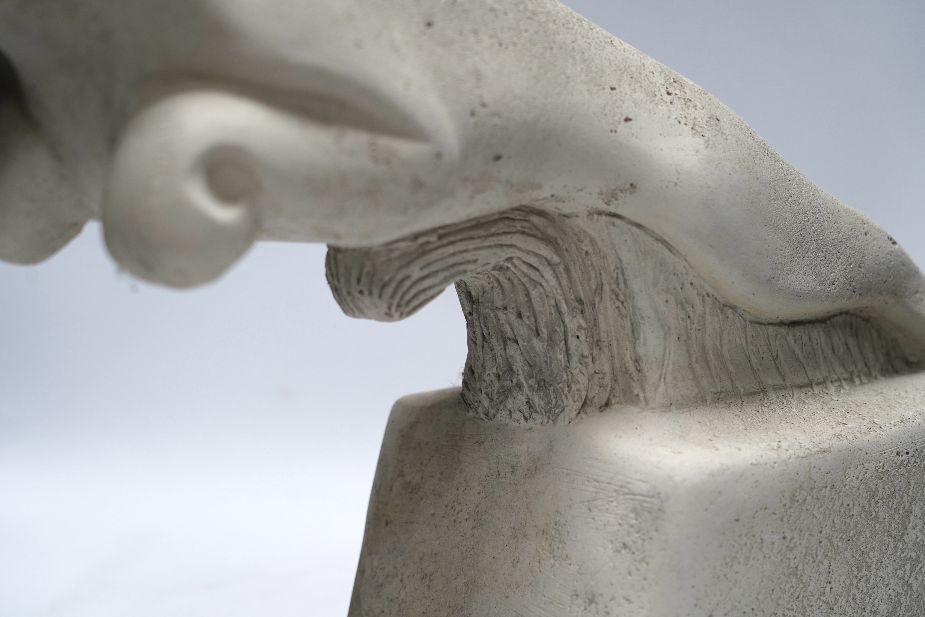 A reconstituted stone ‘Leaping Jaguar’ mascot, 37cm high